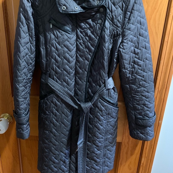 Cole Haan Quilted Long Coat - Picture 4 of 12